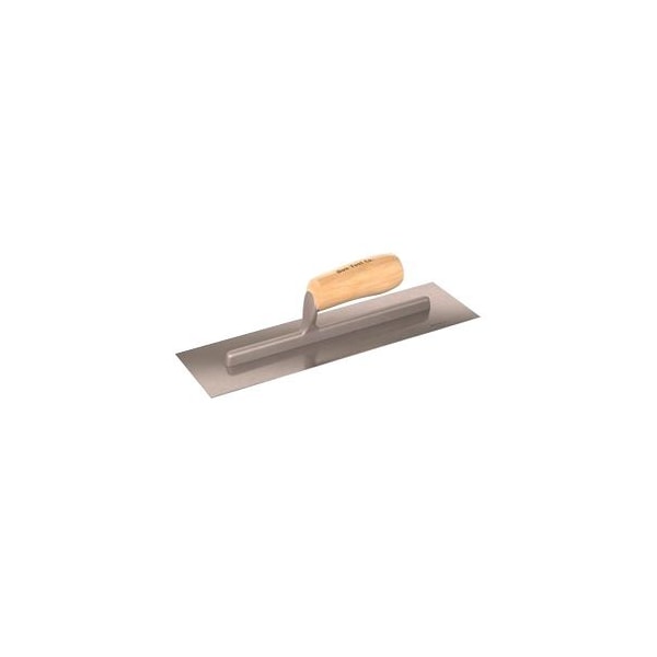 The Brush Man 14 in X 4 in Polished Steel Finishing Trowel, Wood Hdl, 6PK TROWEL-CEM-14X4 - main